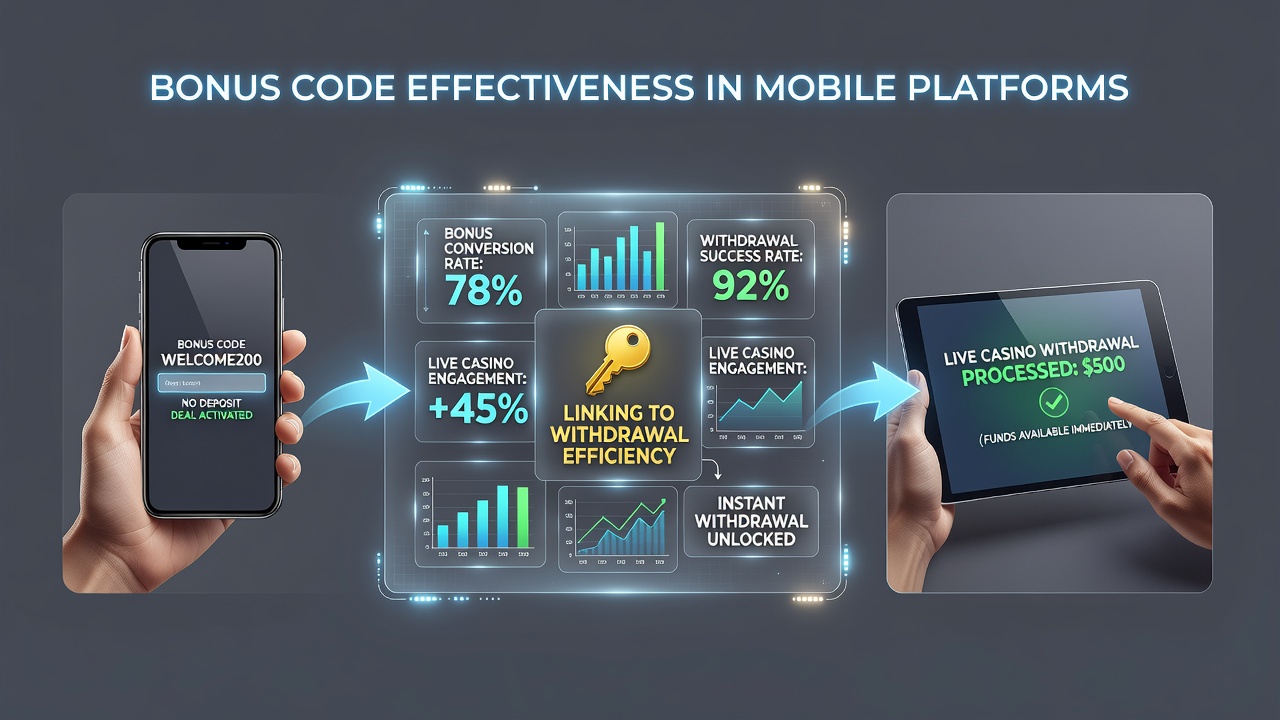 Live casino interface op mobiel apparaat met uitbetalingsopties en bonus activatie scherm