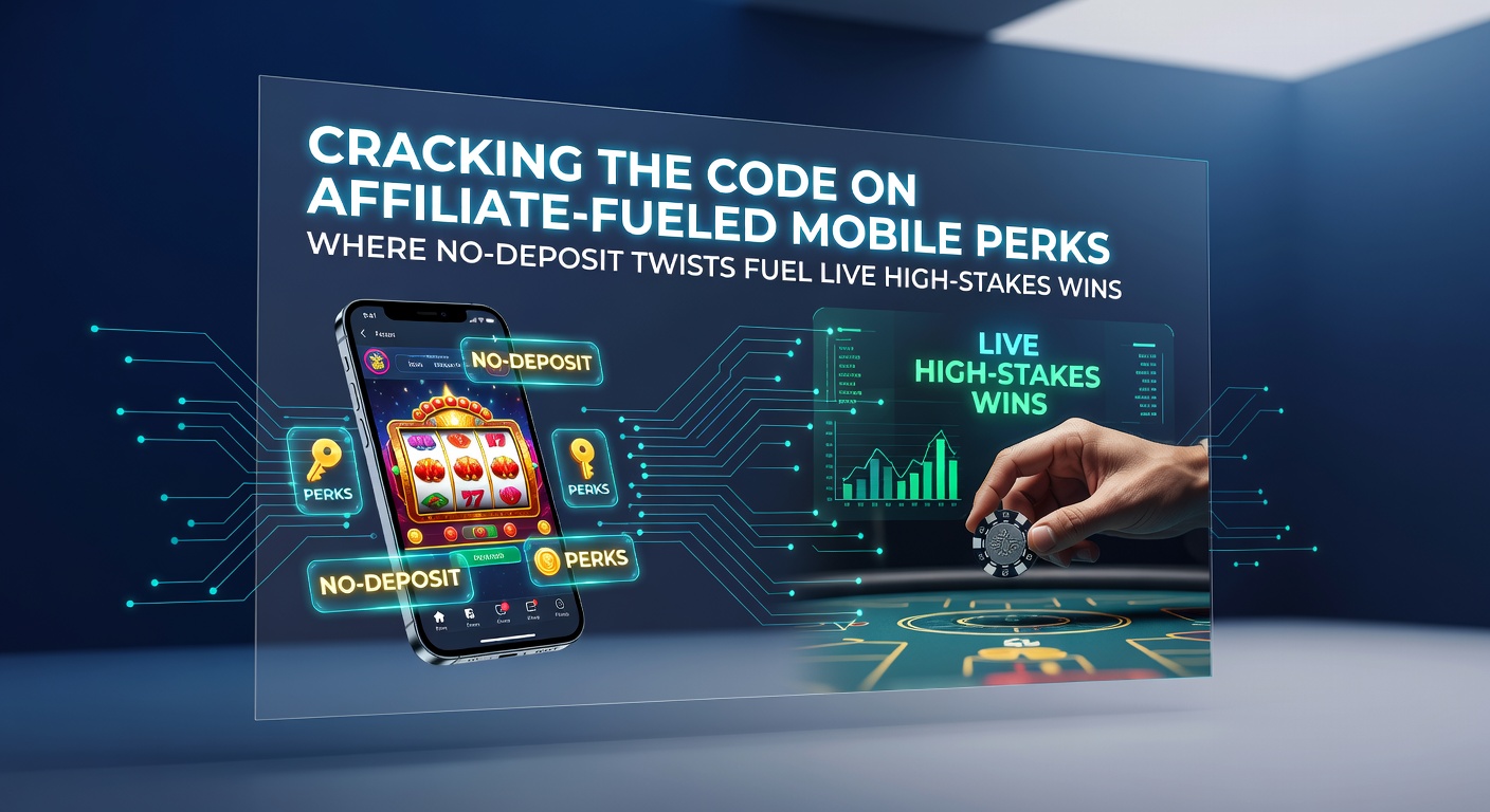 Mobiele telefoon met affiliate-codes en live dealer tafels op scherm, symboliserend no-deposit perks die leiden tot high-stakes actie
