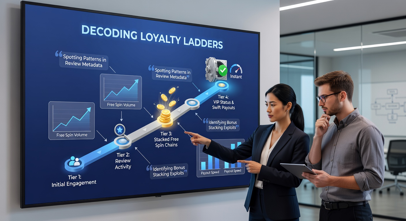 Schermafbeelding van een mobiel casino loyalty dashboard met free spin meters, level-ups en uitbetalingsknoppen in actie