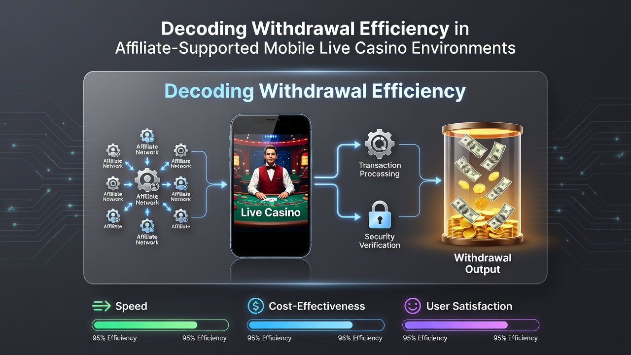 Mobiele live casino interface met snelle uitbetalingsopties en affiliate tracking elementen