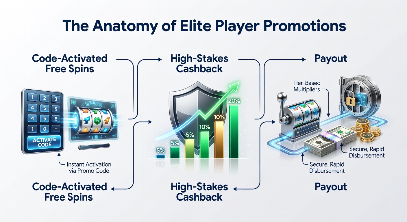 Voorbeeld van een high-stakes cashback promotie met grafiek van terugbetalingspercentages en voorwaarden